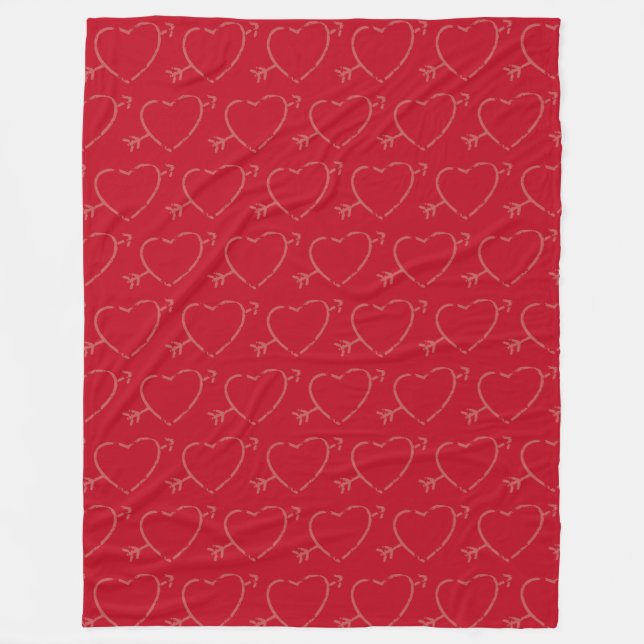 Cobertor De Velo Corações Cupidos Fleece Blanket (Frente)