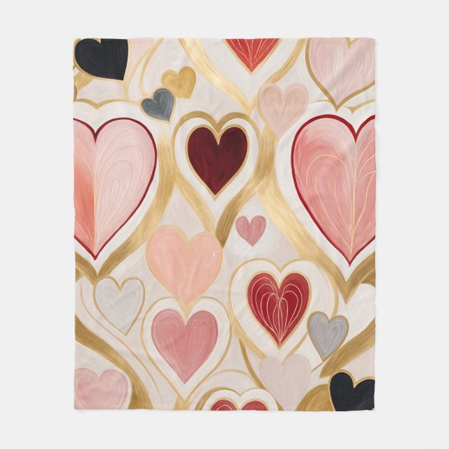 Cobertor De Velo Corações de Amor (Frente)