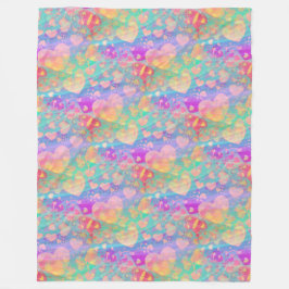 Cobertor De Velo Corações de Amor - Padrão Sem Olhos 1