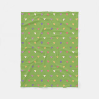 Cobertor De Velo Corações de bolinhas em verde vegetação