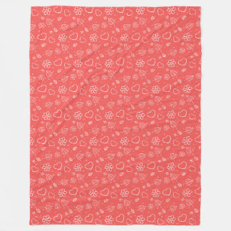 Cobertor De Velo Corações e Folhas Simples e Delineados