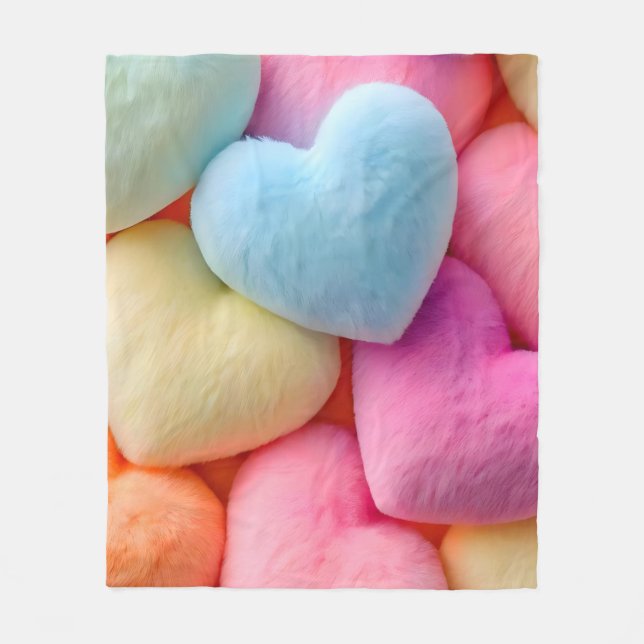Cobertor De Velo Corações Fleece Blanket (Frente)