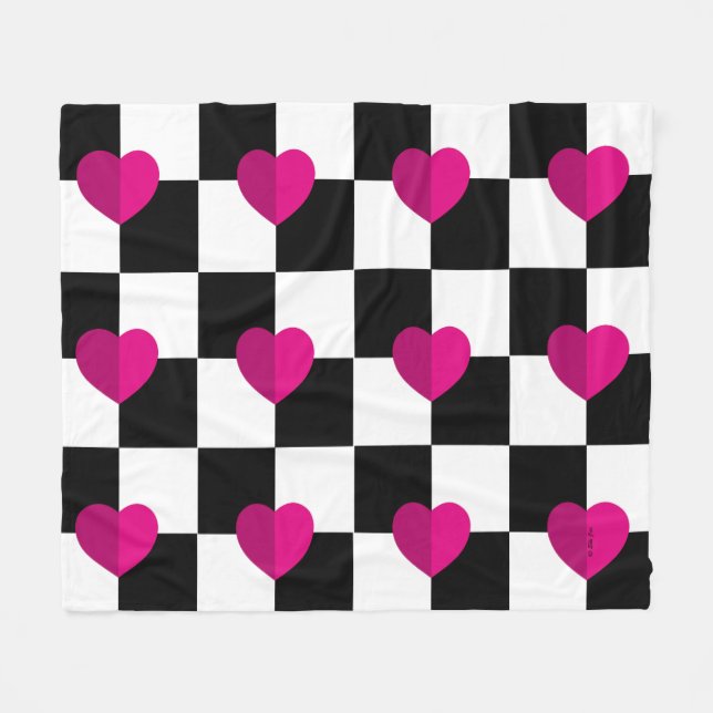 Cobertor De Velo Corações Fleece Blanket (Frente (Horizontal))