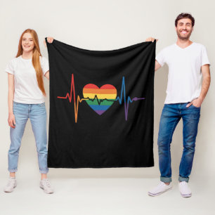 Cobertor De Velo Corações LGBTQ Batimentos do Coração Orgulho Gay L
