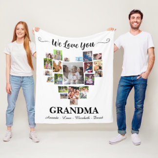 Cobertor De Velo Corações Personalizados de Amor à Vovó 21 Foto