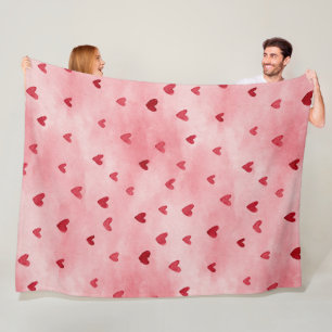 Cobertor De Velo Corações Rosa Vermelho Amor