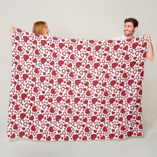 Cobertor De Velo Corações Rosas Vermelhas Padrão Minimalista Dia do
