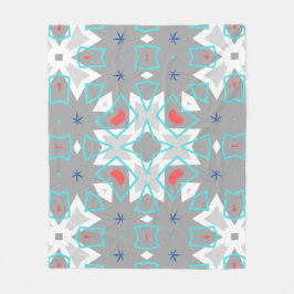 Cobertor De Velo Coral Gray Mandala Pattern | Geometric Floral Boho