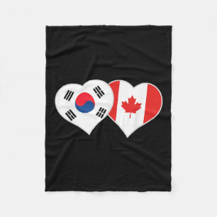 Cobertor De Velo Coreano canadense Flag Heart Coreia do Sul Canadá