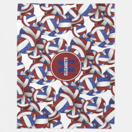 Cobertor De Velo Cores da equipe de vôlei azul Maroon