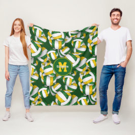 Cobertor De Velo cores da equipe de vôlei de ouro verde-girino