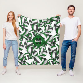 Cobertor De Velo cores da equipe de vôlei preto verde-girino