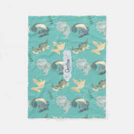 Cobertor De Velo Cores-d'água em nuvem de dinossauros-claros