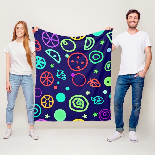 Cobertor De Velo Cores de Padrão de Frutas Neon (In Situ)