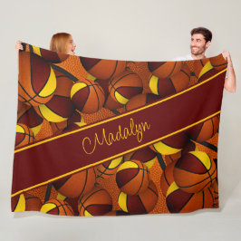 Cobertor De Velo cores do time de esportes basketball de maroon gol