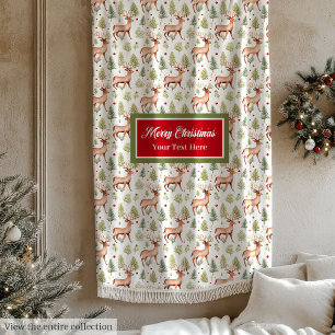 Cobertor De Velo Cores neutras minimalistas renas Natal