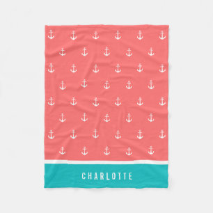 Cobertor De Velo Cores Personalizadas Adicionar Nome Âncora Náutica