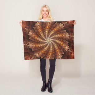 Cobertor De Velo Cores Quentes, Padrão de Arte Fratural Moderna Tri