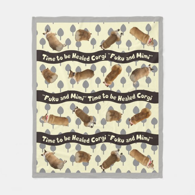 Cobertor De Velo corgi blanket tree (Frente)