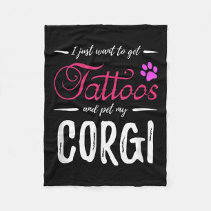 Cobertor De Velo Corgi Dog Lover Tattoo Engraçado Cachorro Mãe Dom