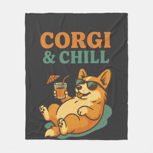 Cobertor De Velo Corgi e Relaxar (Frente)