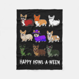 Cobertor De Velo Corgi Engraçado Dia das Bruxas Feliz Howl-o-ween
