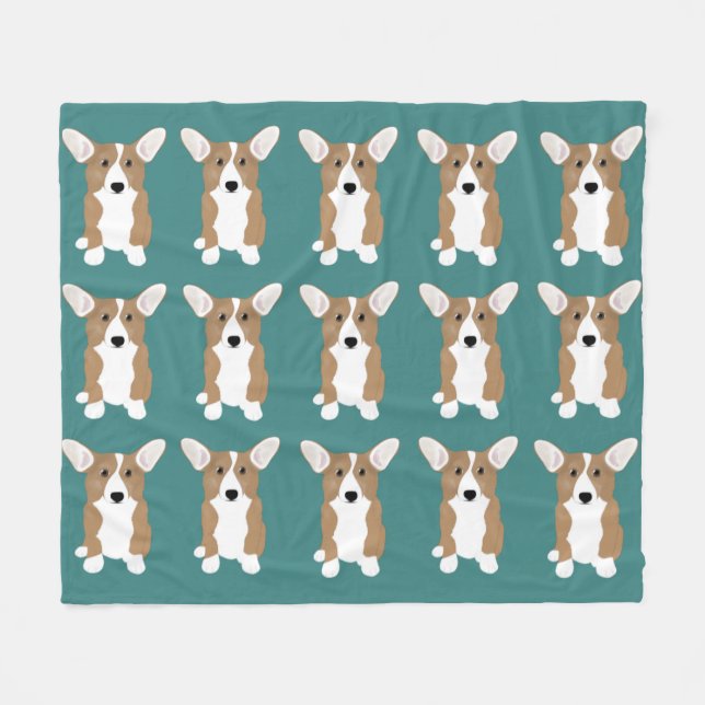 Cobertor De Velo Corgi Fleece Blanket (Frente (Horizontal))