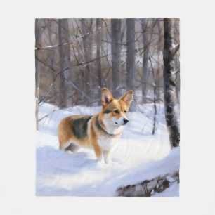 Cobertor De Velo Corgi Let It Snow Natal