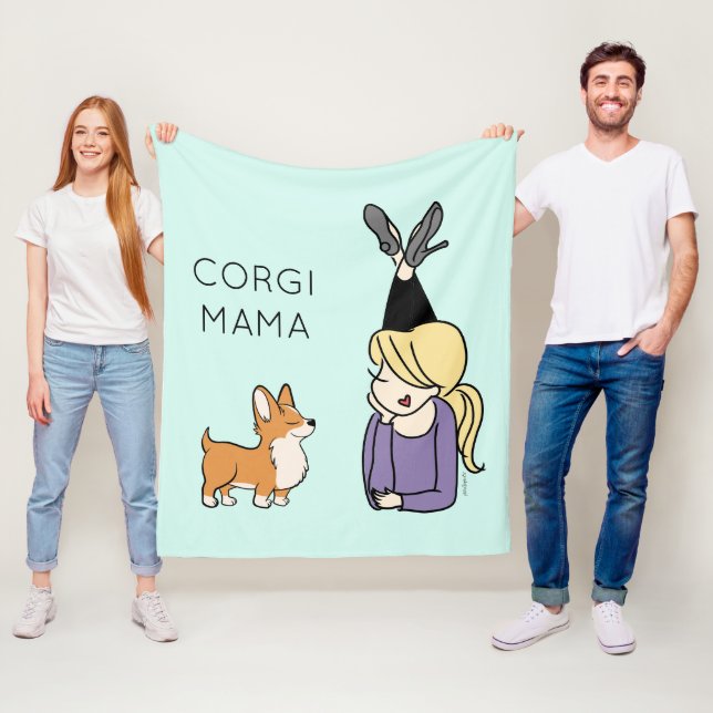 Cobertor De Velo Corgi Mama Fleece Blanket Personalizado (In Situ)