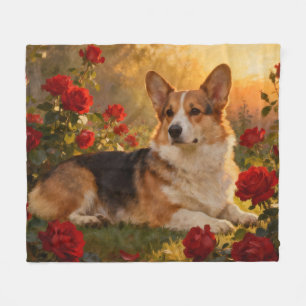 Cobertor De Velo Corgi nas Rosas VI