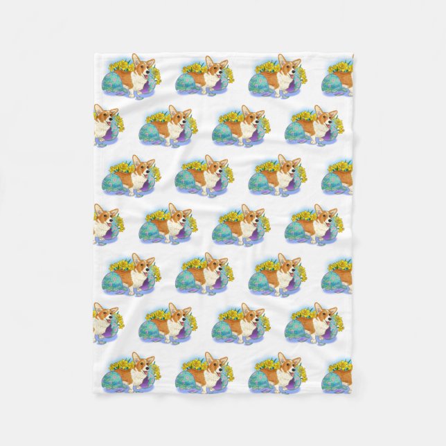Cobertor De Velo Corgi Páscoa (Frente)