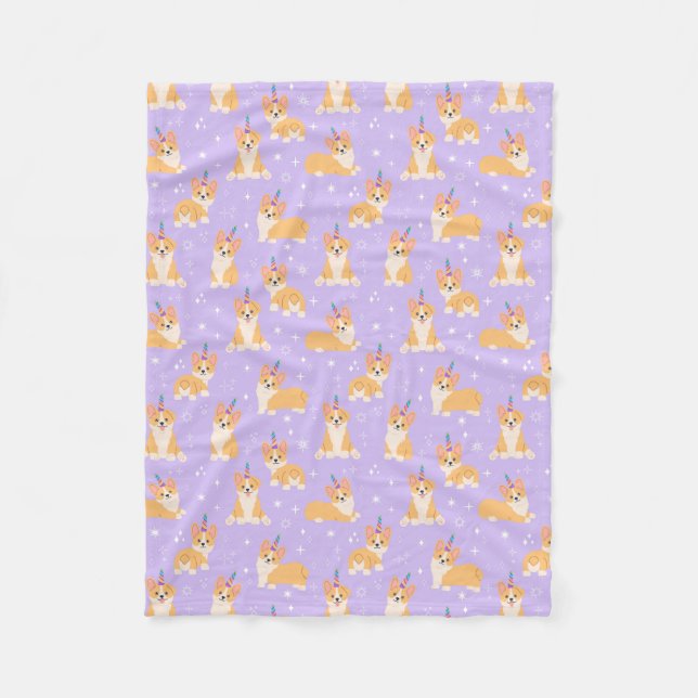 Cobertor De Velo Corgi Pups Fleece Blanket (Frente)