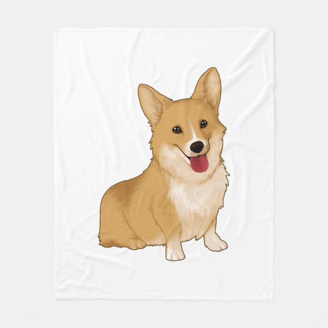 Cobertor De Velo Corgi sorridente (Frente)