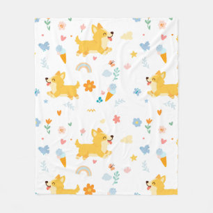 Cobertor De Velo corgis cachorros desenho animado engraçados