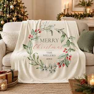 Cobertor De Velo Coroa Botânica Feliz Natal Nome da Família