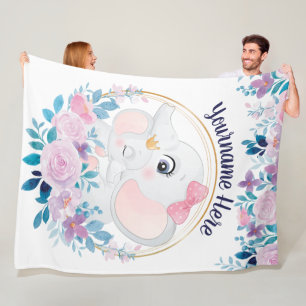 Cobertor De Velo Coroa de Flores Rosa para Mãe e Bebê Elefante