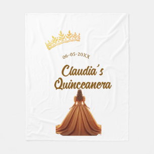 Cobertor De Velo coroa de princesa laranja quinceanera aniversário