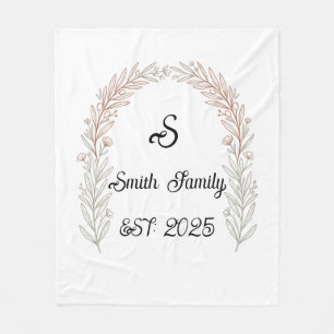 Cobertor De Velo Coroa Floral Casamento Personalizado Sobrenome EST