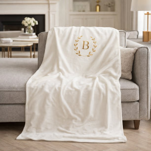 Cobertor De Velo Coroa monogramada em dourado marfim elegante