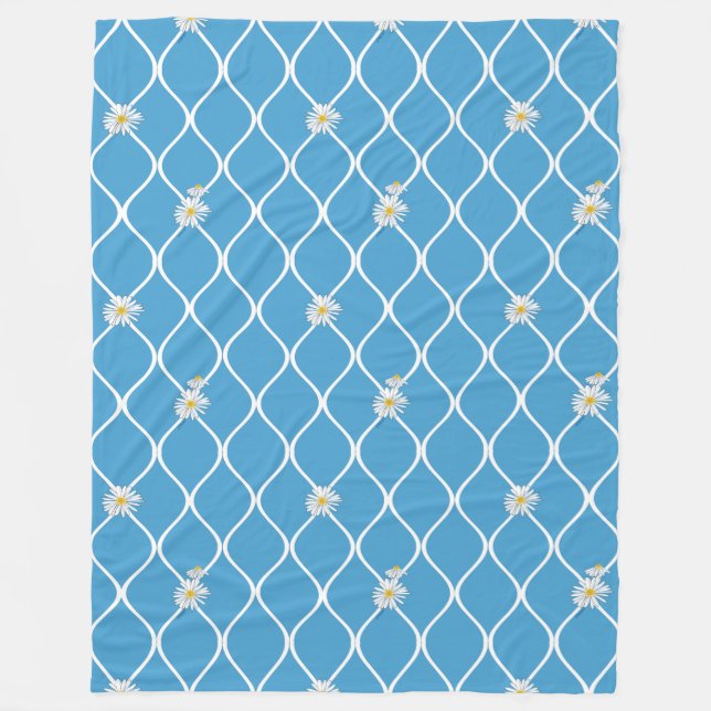 Cobertor De Velo Corrente Link Daisies KiniArt Fleece Blanket (Frente)
