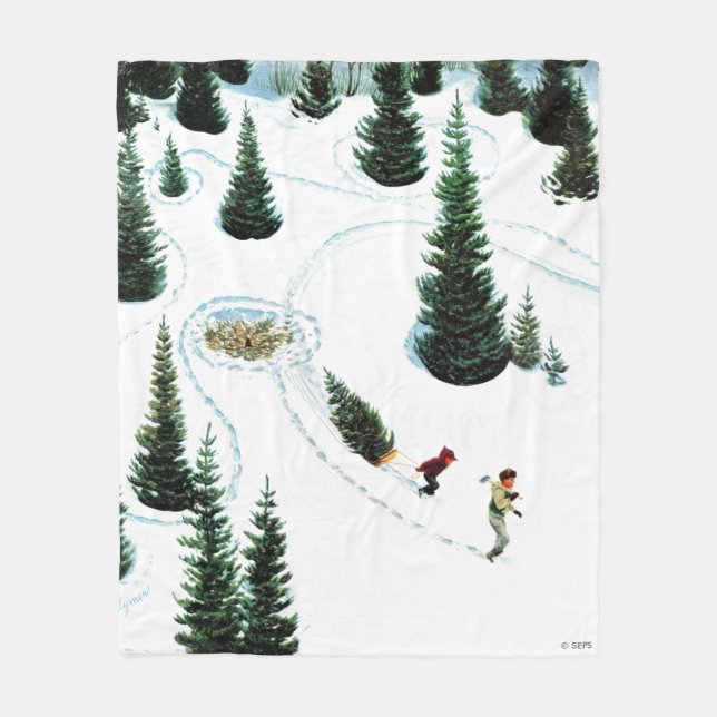 Cobertor De Velo Cortando a árvore (Frente)