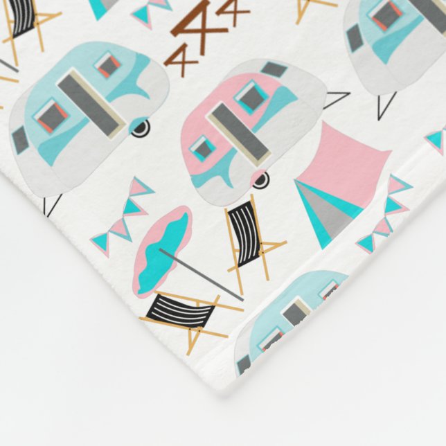 Cobertor De Velo Corte de acampamento de caravana retrô personaliza (Quina)