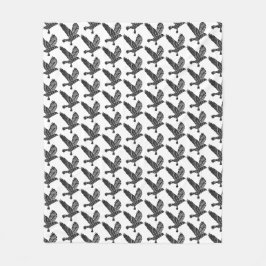 Cobertor De Velo Corte de Raven Lino Voador Negro e Branco