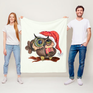 Cobertor De Velo Coruja-Bebê Bonita Com Chapéu e Presente de Nata