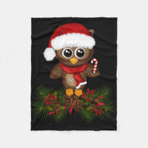 Cobertor De Velo Coruja bonito do Natal na cobertura do velo do