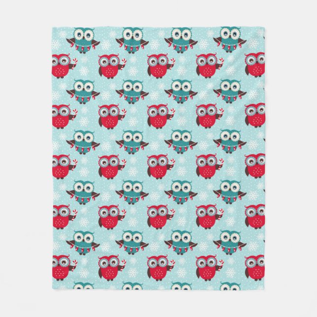 Cobertor De Velo Coruja de Natal Fleece Blanket (Frente)