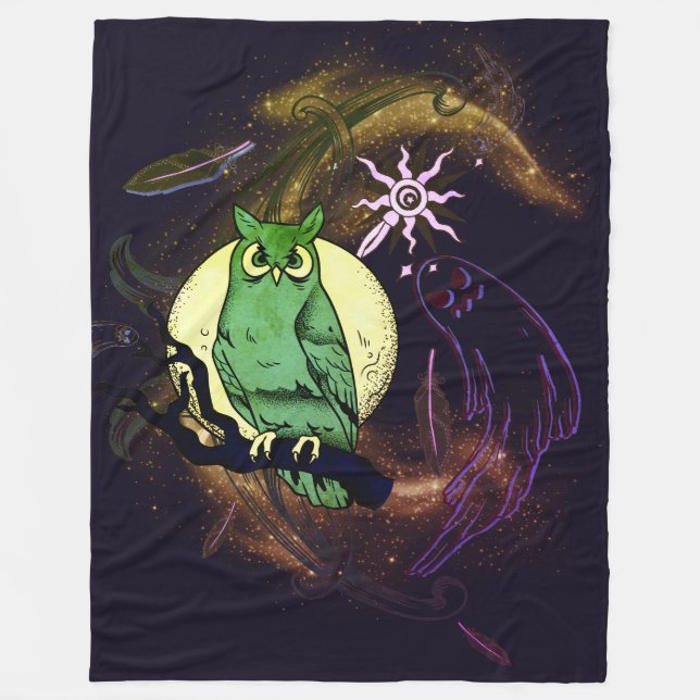 Cobertor De Velo Coruja e fantasma (Frente)