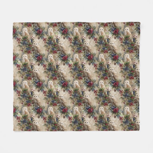Cobertor De Velo Coruja Floral Enfeitiçante (Frente (Horizontal))
