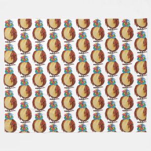 Cobertor De Velo Coruja Mágica Com Penas Arco-Íris