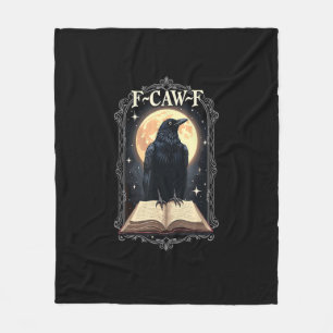 Cobertor De Velo Corvo F-Caw-F Engraçado Dia das Bruxas Corvo Lua